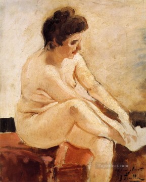ホアキン・ソローリャ Painting - 座る裸婦画家 ホアキン・ソローリャ